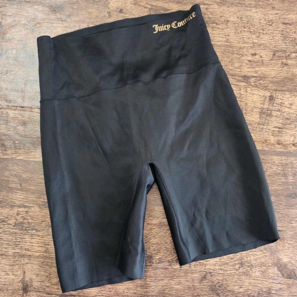 JUICY COUTURE Biker Shorts Womens XL Black High Waisted Logo Intimates 7485-16โ